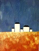 Kazimir Malevich, landscape with five houses